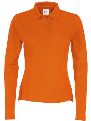 Polo met lange mouwen - oranje - dames