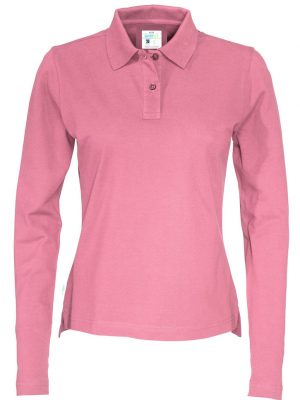 Polo met lange mouwen - roze - dames