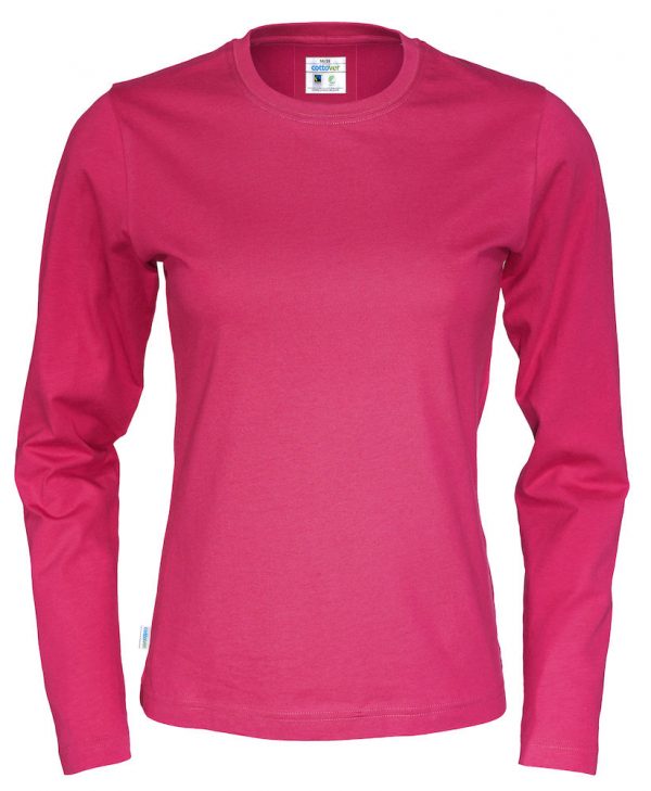 T-shirt met lange mouwen - donker roze - dames