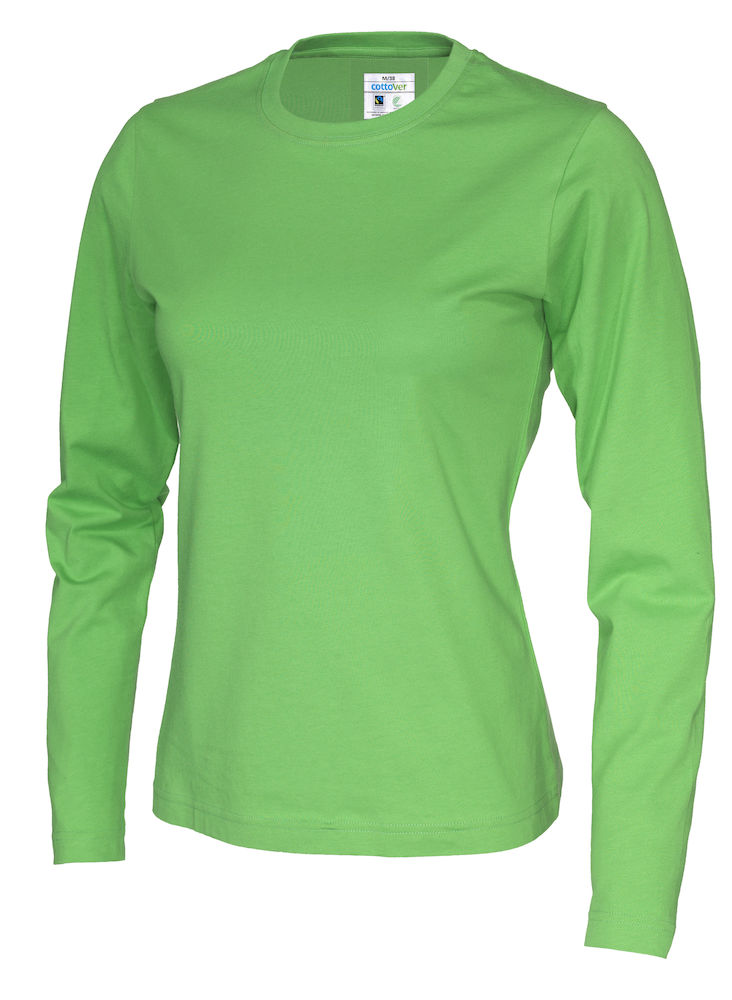 mooi zo Prestigieus pion CottoVer® T-shirt – lange mouwen – groen – dames | GROENEzaken