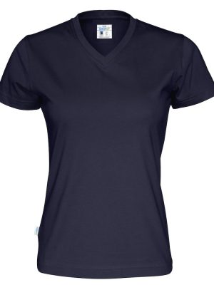 T-shirt met V hals - navy - dames