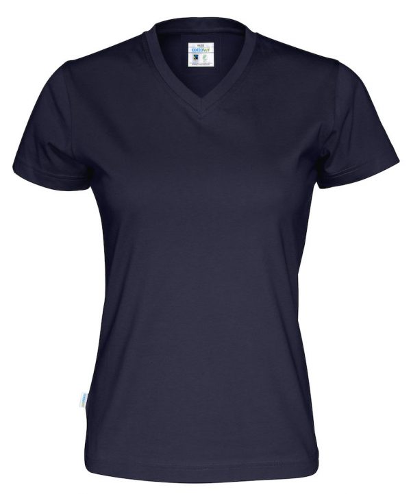 T-shirt met V hals - navy - dames