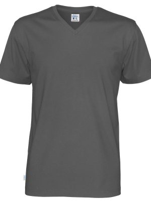 T-shirt met V hals - grijs- heren