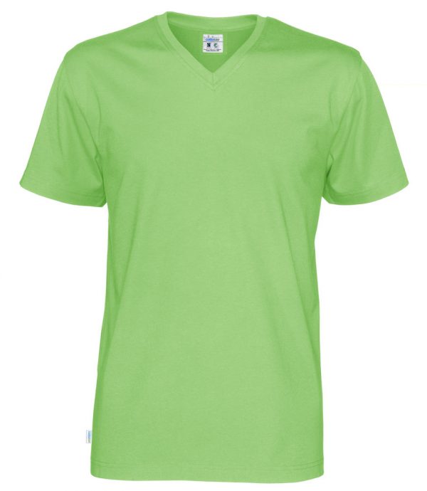 T-shirt met V hals - groen - heren