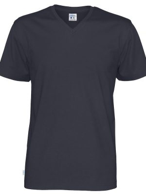 T-shirt met V hals - navy -heren