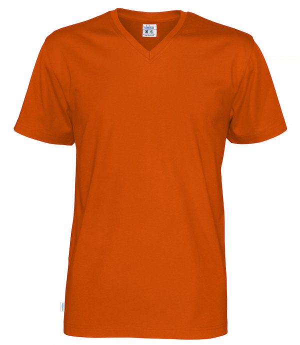 T-shirt met V hals - oranje - heren