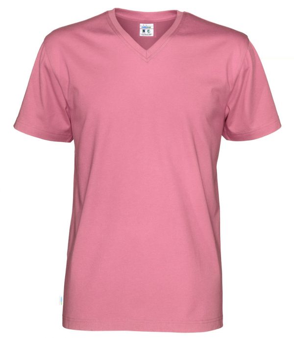 T-shirt met V hals - roze - heren