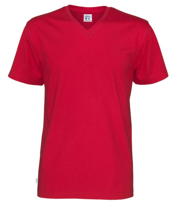 T-shirt met V hals - rood - heren