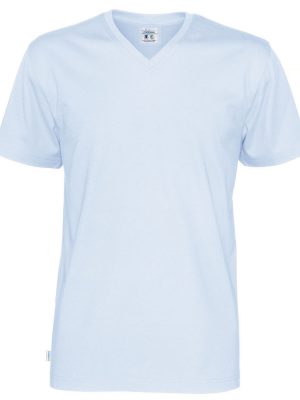 T-shirt met V hals - licht blauw - heren