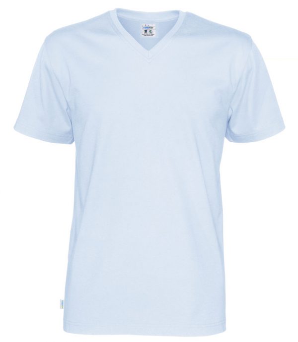 T-shirt met V hals - licht blauw - heren