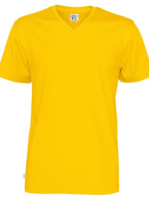 T-shirt met V hals - geel - heren