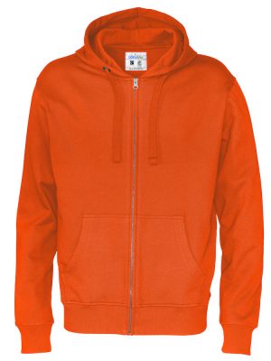 Hoodie met hele rits - oranje - heren