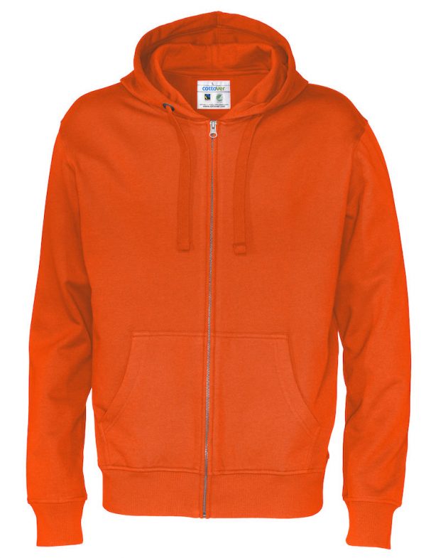 Hoodie met hele rits - oranje - heren